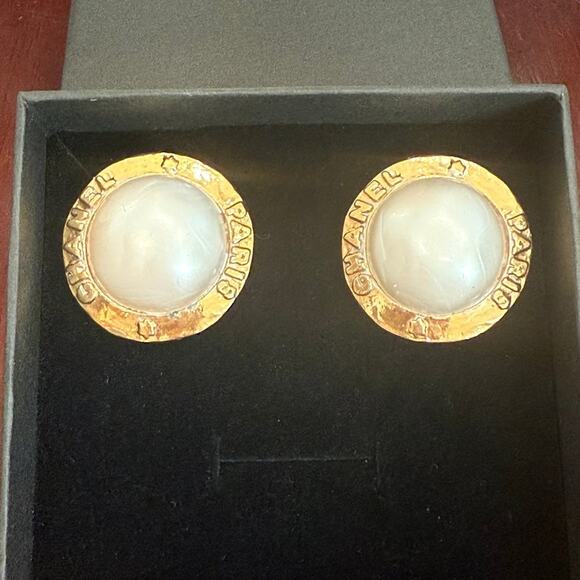 CHANEL Jewelry - SOLD!!!CHANEL Gold Plated/Pearl Earrings /Repaired